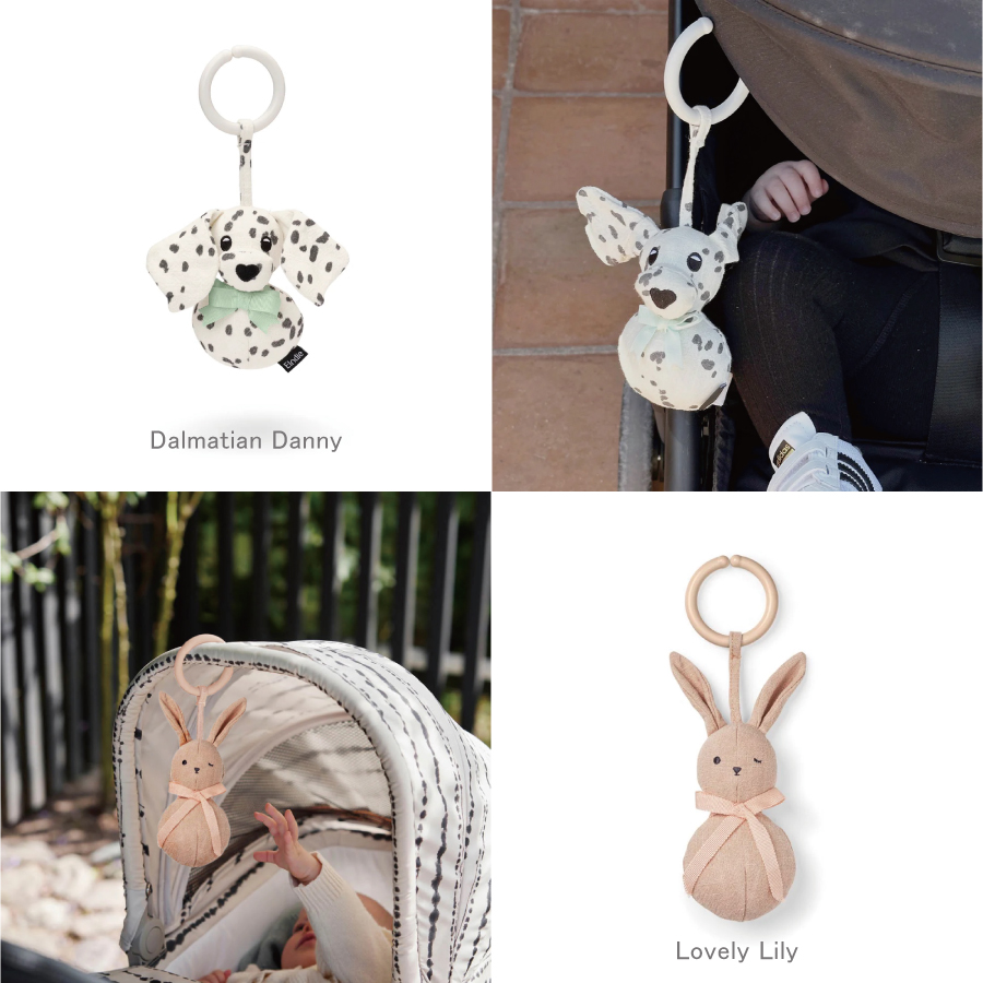 Elodie ぬいぐるみ　ダルメシアン　DANNY ウサギ　Lily　ベビーカーおもちゃ　可愛くておしゃれなベビー用品　出産祝い　 