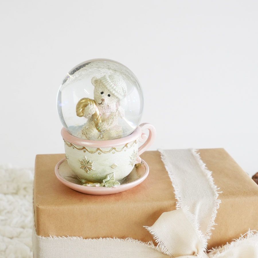 ベア　テディベア　かわいい　ティーカップ　スノードーム