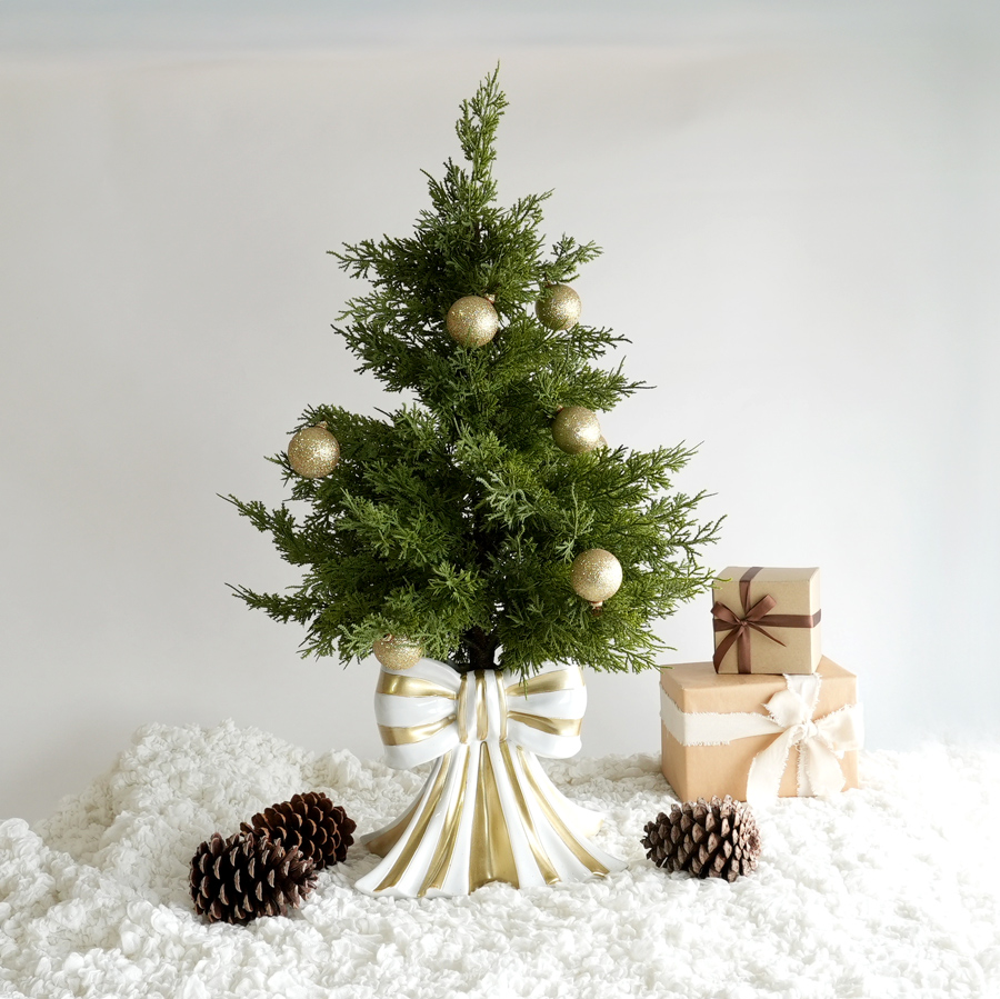 クリスマスツリーリボン　ホワイトゴールド　ハルモニア　65cm
