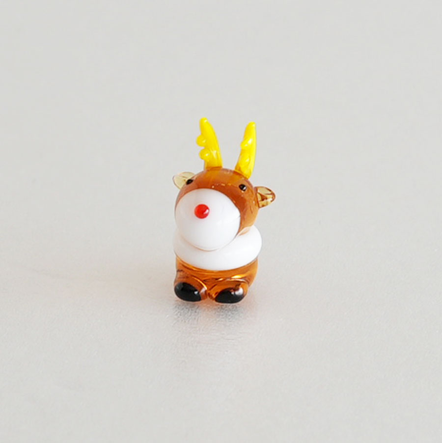 トナカイ　ガラス　ミニチュア　手作り　