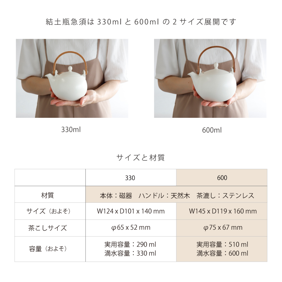  限定カラー　薄墨　結　ゆい　YUI 丸い かわいい 可愛い 美濃焼 急須 日本製 おしゃれ　まあるい　まるい　北欧　シンプル　きゅうす　綾鷹CM　茶こし　木の取手　　グレー　　灰　マット　さらっとした　質感　ステンレス茶こし　600ml　土瓶急須 限定カラー　薄墨